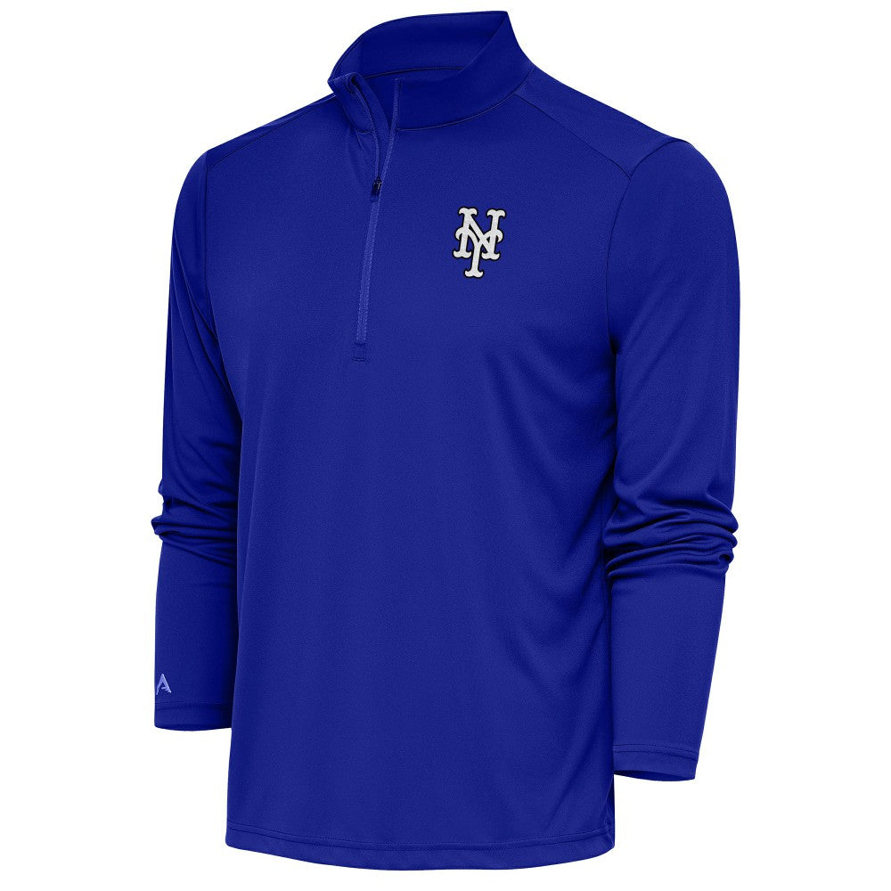 New York Mets Antigua Metallic Tribute Quarter-Zip Top - MLB Tops