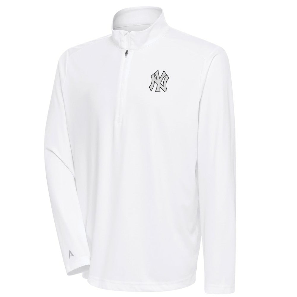 New York Yankees Antigua Metallic Tribute Quarter-Zip Top - MLB Tops