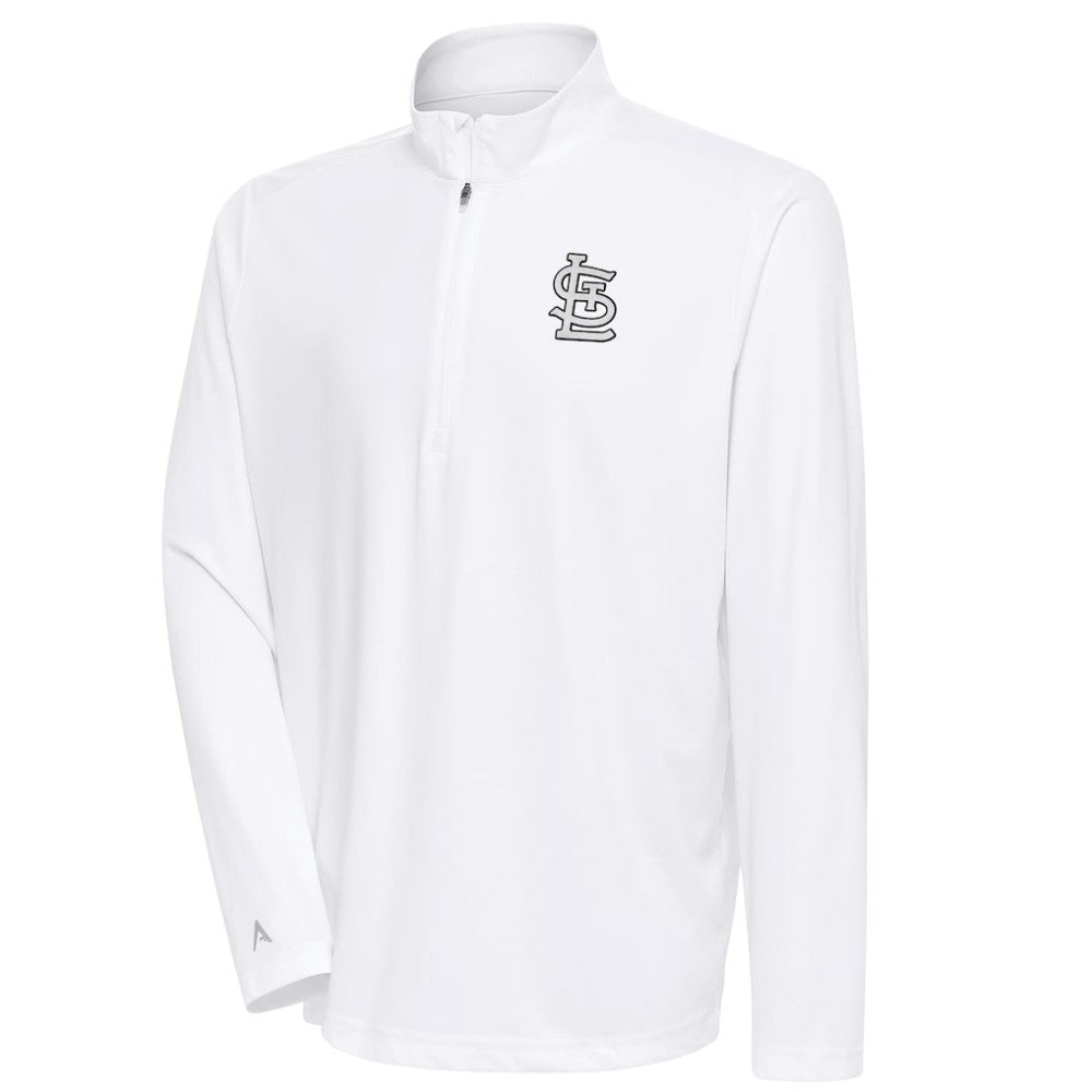 St. Louis Cardinals Antigua Metallic Tribute Quarter-Zip Top - MLB Tops