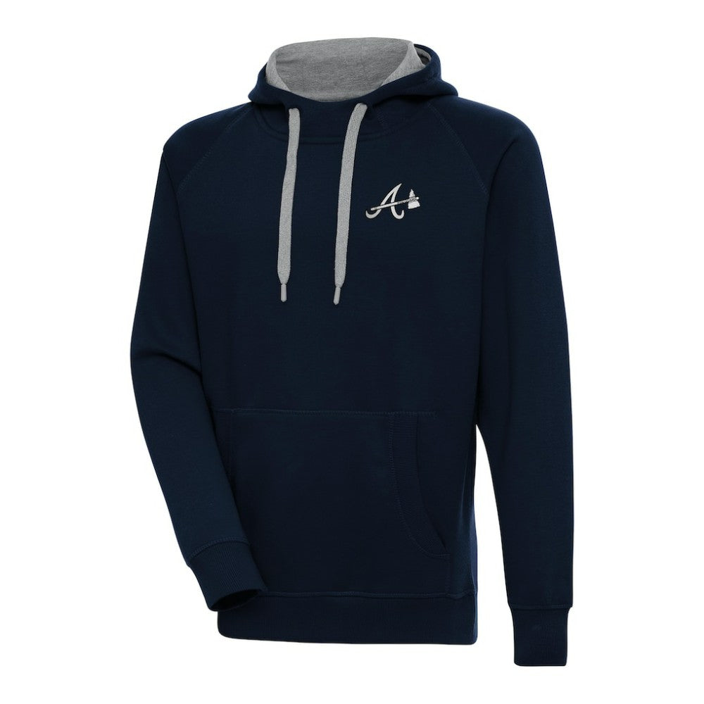 Atlanta Braves Antigua Metallic Victory Pullover Hoodie - MLB Hoodies