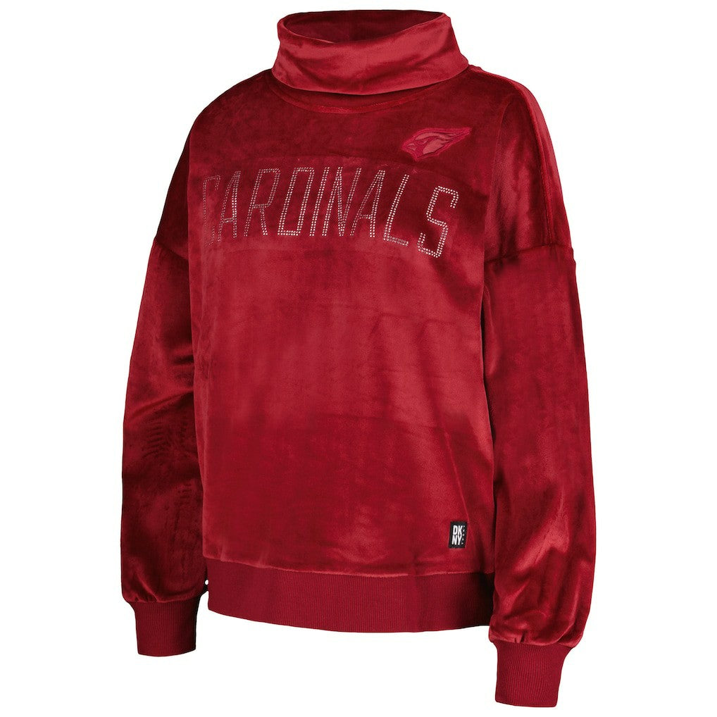 Arizona Cardinals DKNY Sport Women's Deliliah Rhinestone Funnel Neck Pullover Sweatshirt | NFL Hot