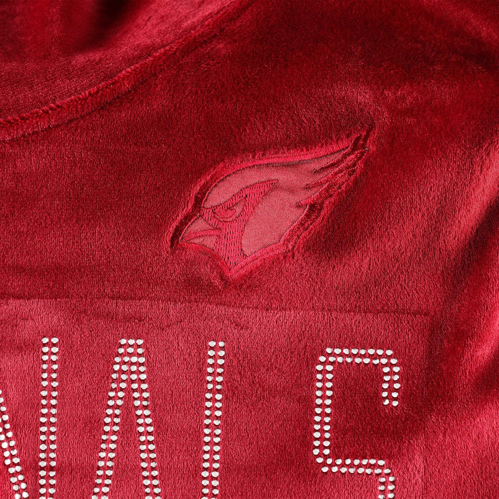 Arizona Cardinals DKNY Sport Women's Deliliah Rhinestone Funnel Neck Pullover Sweatshirt | NFL Hot