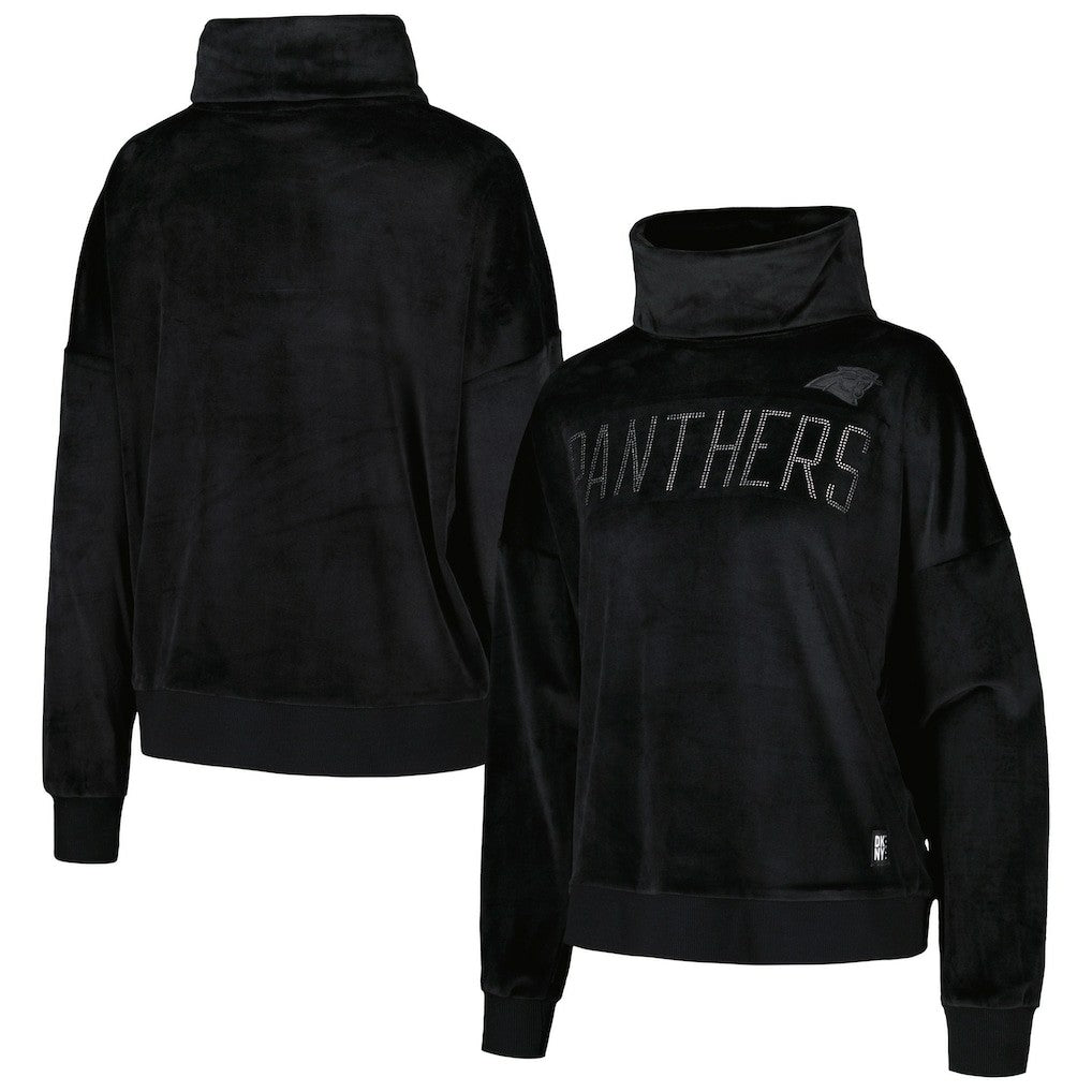 Carolina Panthers DKNY Sport Women's Deliliah Rhinestone Funnel Neck Pullover Sweatshirt | NFL Outlet