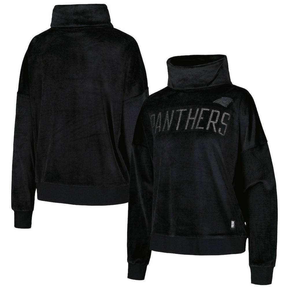 Carolina Panthers DKNY Sport Women's Deliliah Rhinestone Funnel Neck Pullover Sweatshirt | NFL Outlet