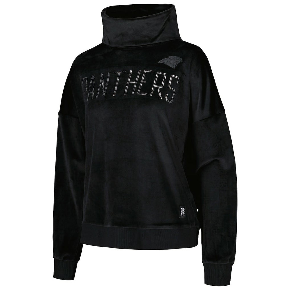 Carolina Panthers DKNY Sport Women's Deliliah Rhinestone Funnel Neck Pullover Sweatshirt | NFL Outlet