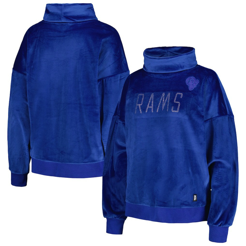 Los Angeles Rams DKNY Sport Women's Deliliah Rhinestone Funnel Neck Pullover Sweatshirt | NFL Hot