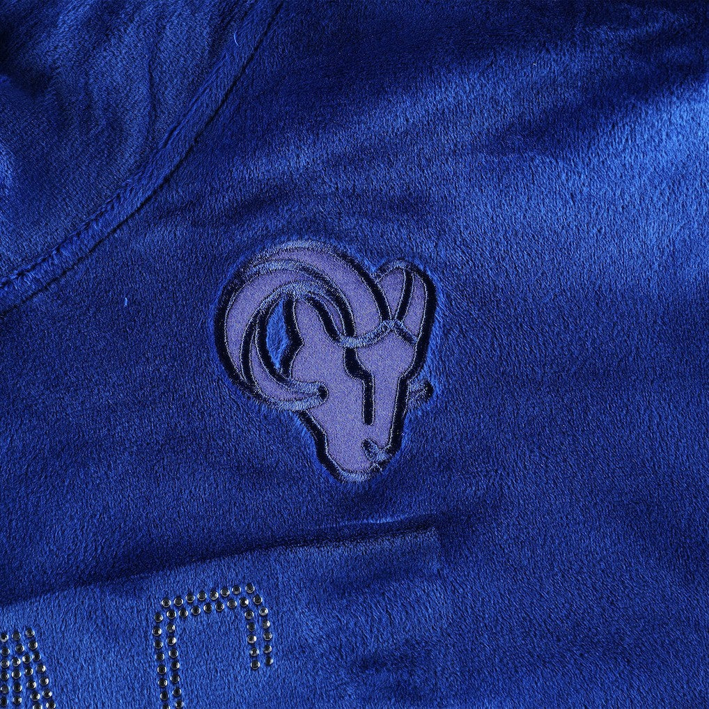 Los Angeles Rams DKNY Sport Women's Deliliah Rhinestone Funnel Neck Pullover Sweatshirt | NFL Hot