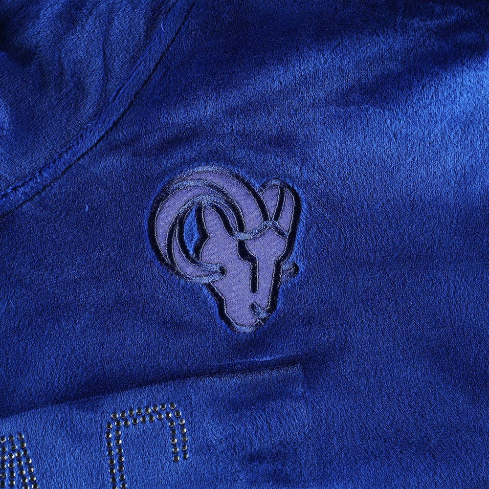 Los Angeles Rams DKNY Sport Women's Deliliah Rhinestone Funnel Neck Pullover Sweatshirt | NFL Hot