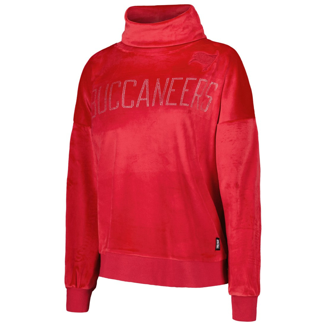 Tampa Bay Buccaneers DKNY Sport Women's Deliliah Rhinestone Funnel Neck Pullover Sweatshirt | NFL Discount