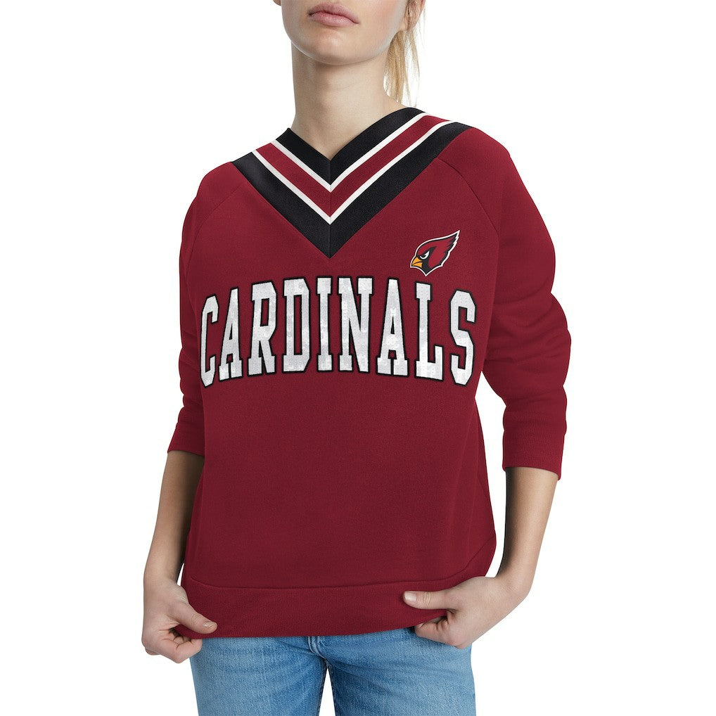 Arizona Cardinals Tommy Hilfiger Women's Heidi V-Neck Pullover Sweatshirt | NFL Outlet