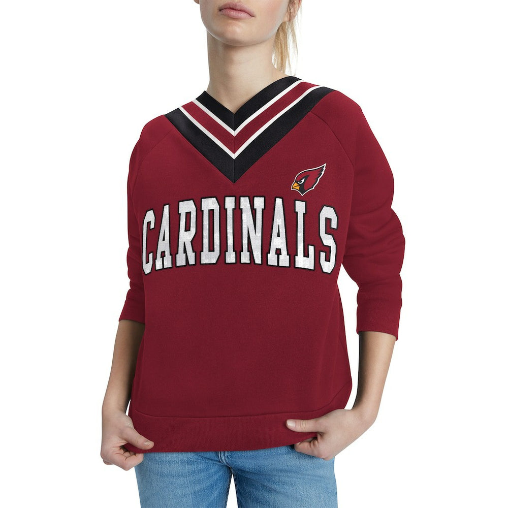 Arizona Cardinals Tommy Hilfiger Women's Heidi V-Neck Pullover Sweatshirt | NFL Outlet