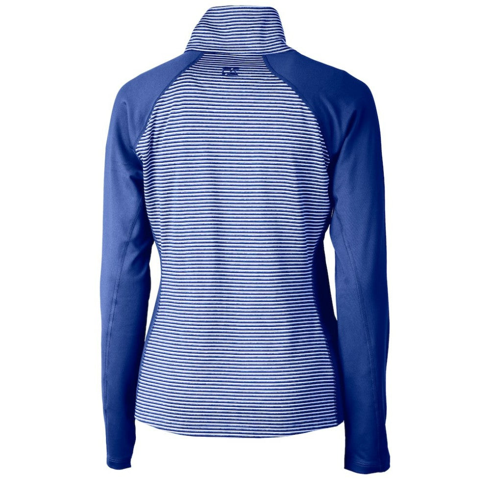 Chicago Cubs Cutter & Buck Women's DryTec Forge Tonal Stripe Half-Zip Top - MLB Tops