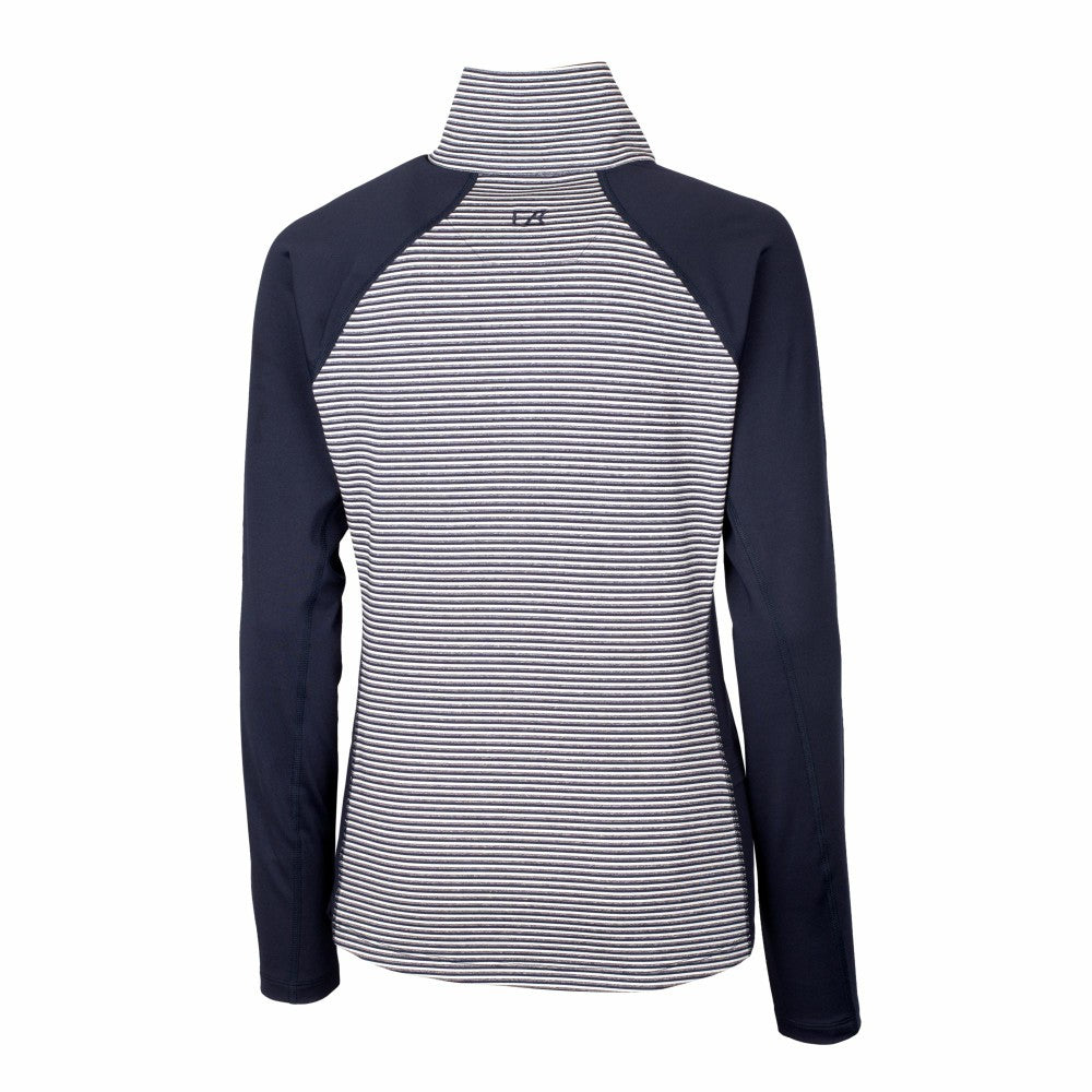Milwaukee Brewers Cutter & Buck Women's DryTec Forge Tonal Stripe Half-Zip Top - MLB Tops