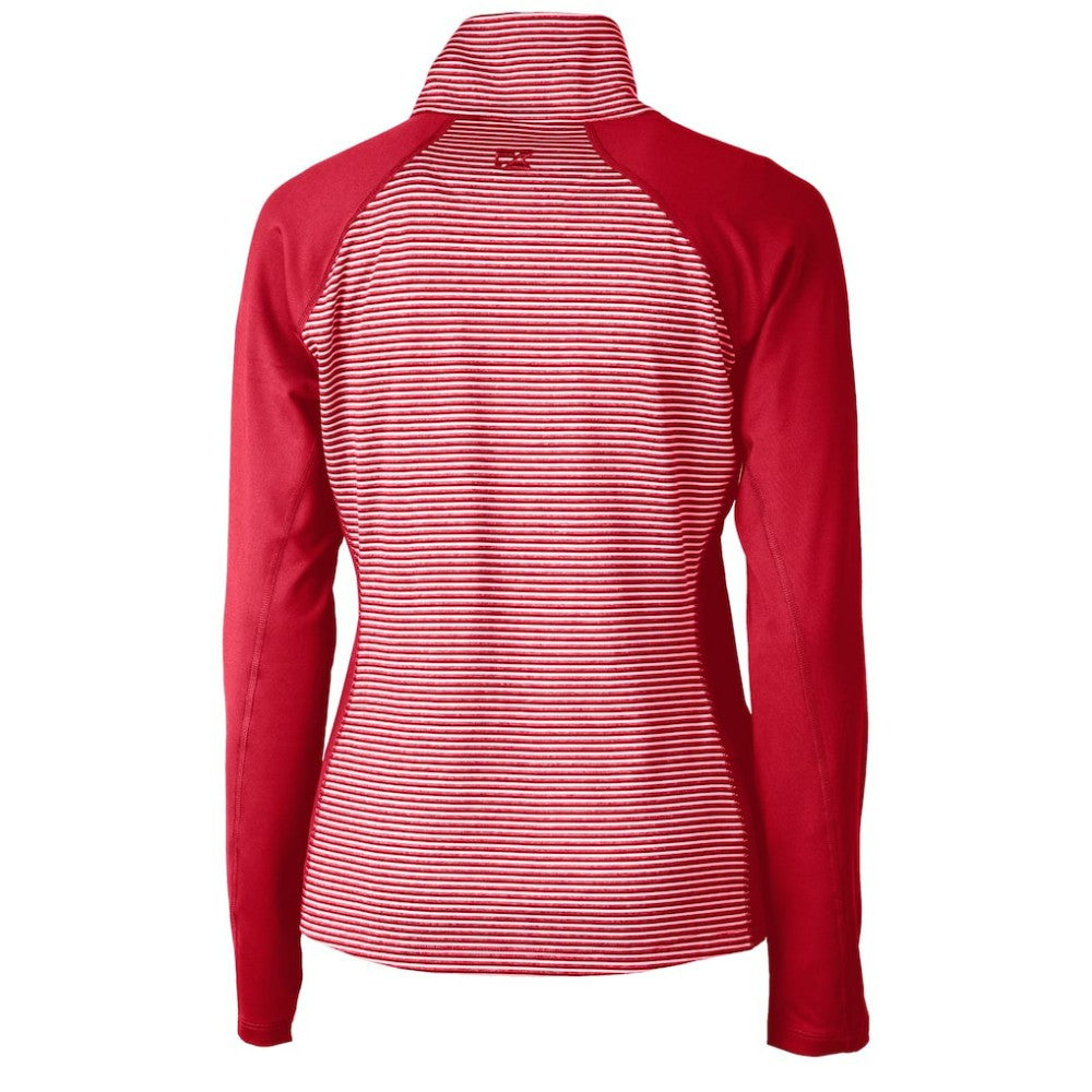 Philadelphia Phillies Cutter & Buck Women's DryTec Forge Tonal Stripe Half-Zip Top - MLB Tops