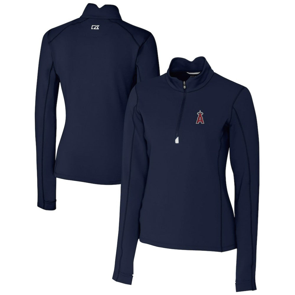 Los Angeles Angels Cutter & Buck Women's DryTec Traverse Stretch Quarter-Zip Pullover Top - MLB Pullover