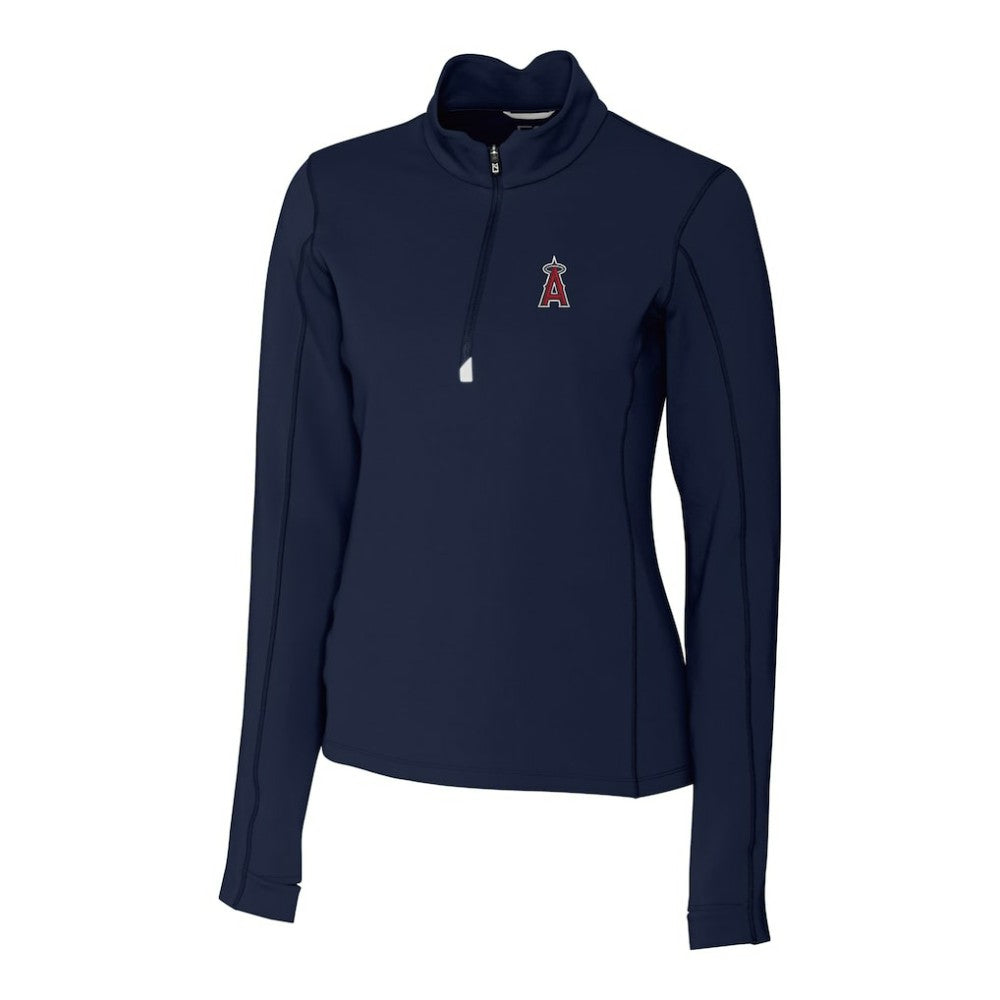 Los Angeles Angels Cutter & Buck Women's DryTec Traverse Stretch Quarter-Zip Pullover Top - MLB Pullover