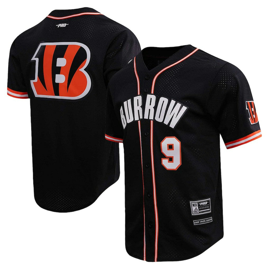 Cincinnati Bengals Joe Burrow  Pro Standard Mesh Baseball Button-Up T-Shirt | NFL On sale