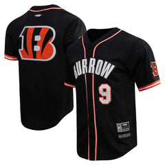 Cincinnati Bengals Joe Burrow  Pro Standard Mesh Baseball Button-Up T-Shirt | NFL On sale