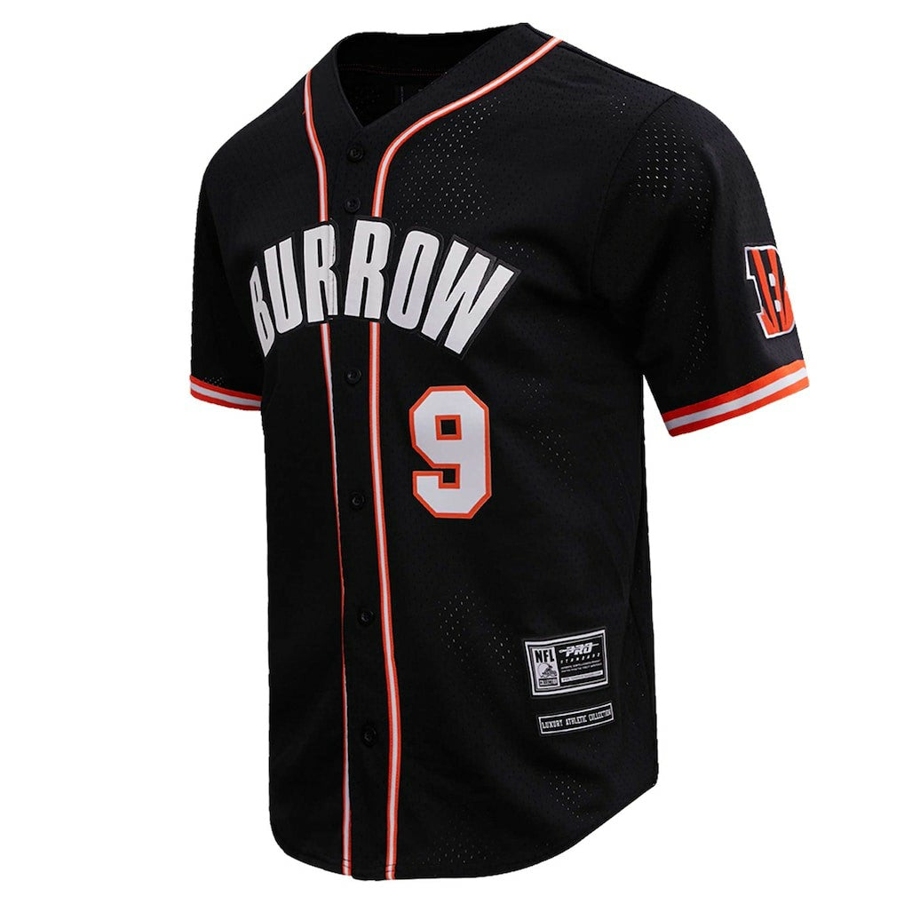Cincinnati Bengals Joe Burrow  Pro Standard Mesh Baseball Button-Up T-Shirt | NFL On sale