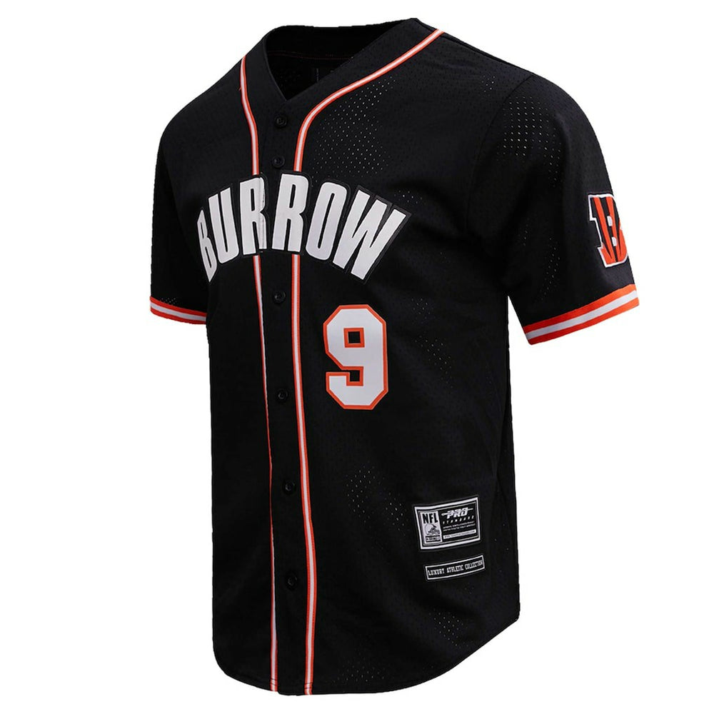 Cincinnati Bengals Joe Burrow  Pro Standard Mesh Baseball Button-Up T-Shirt | NFL On sale
