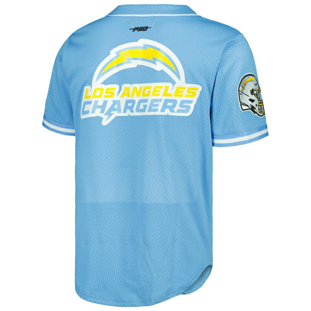 Los Angeles Chargers Justin Herbert  Pro Standard Mesh Baseball Button-Up T-Shirt | NFL US