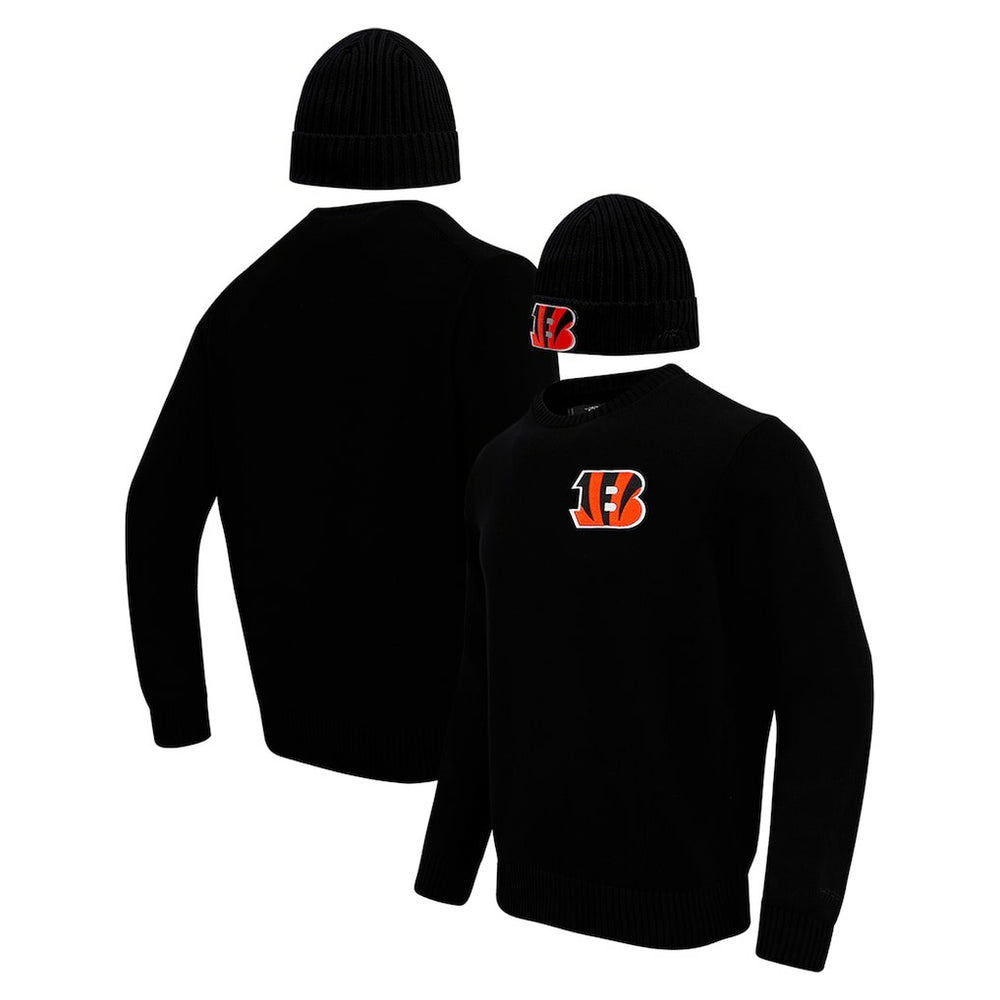 Cincinnati Bengals Pro Standard Crewneck Pullover Sweater & Cuffed Knit Hat Box Gift Set | NFL Sale