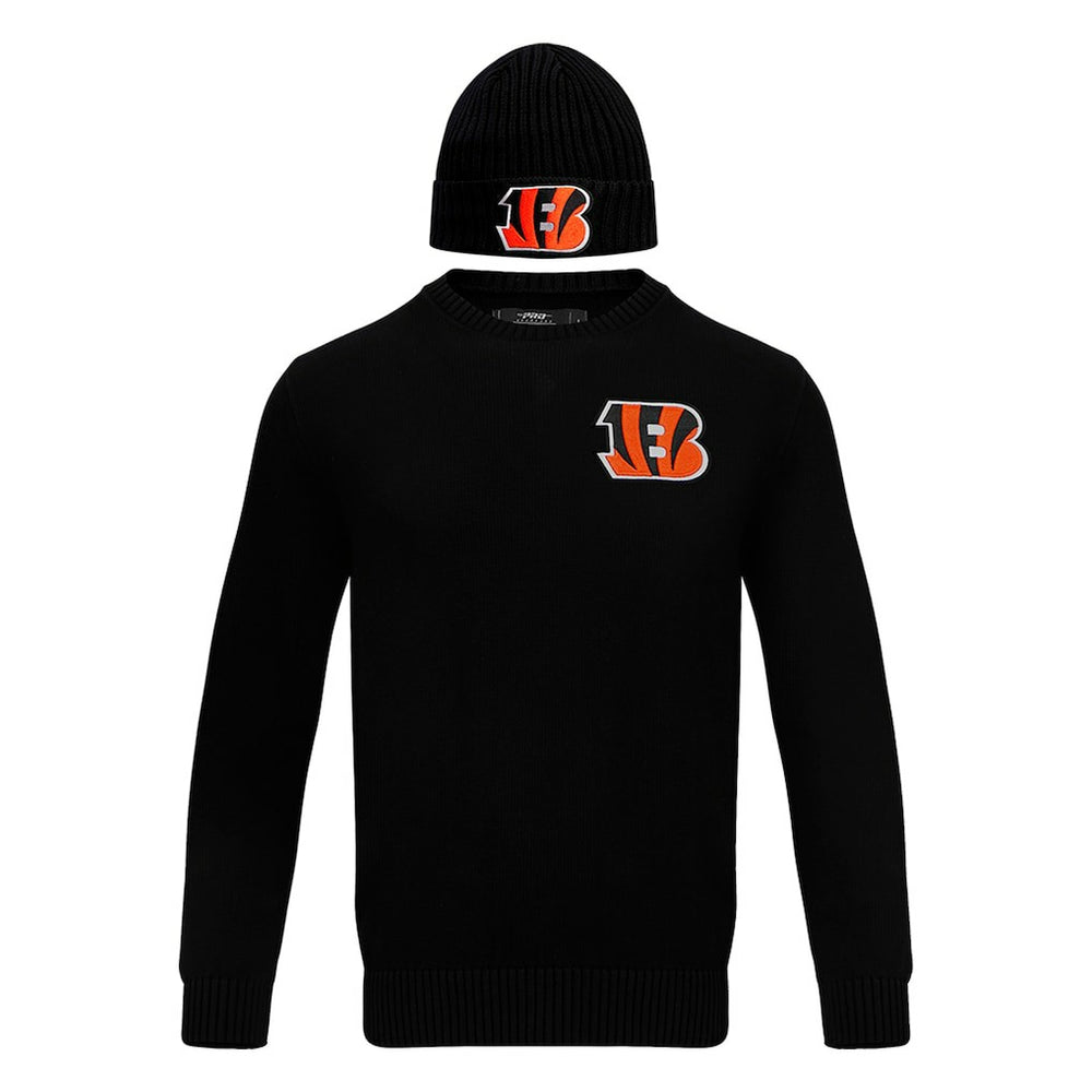 Cincinnati Bengals Pro Standard Crewneck Pullover Sweater & Cuffed Knit Hat Box Gift Set | NFL Sale