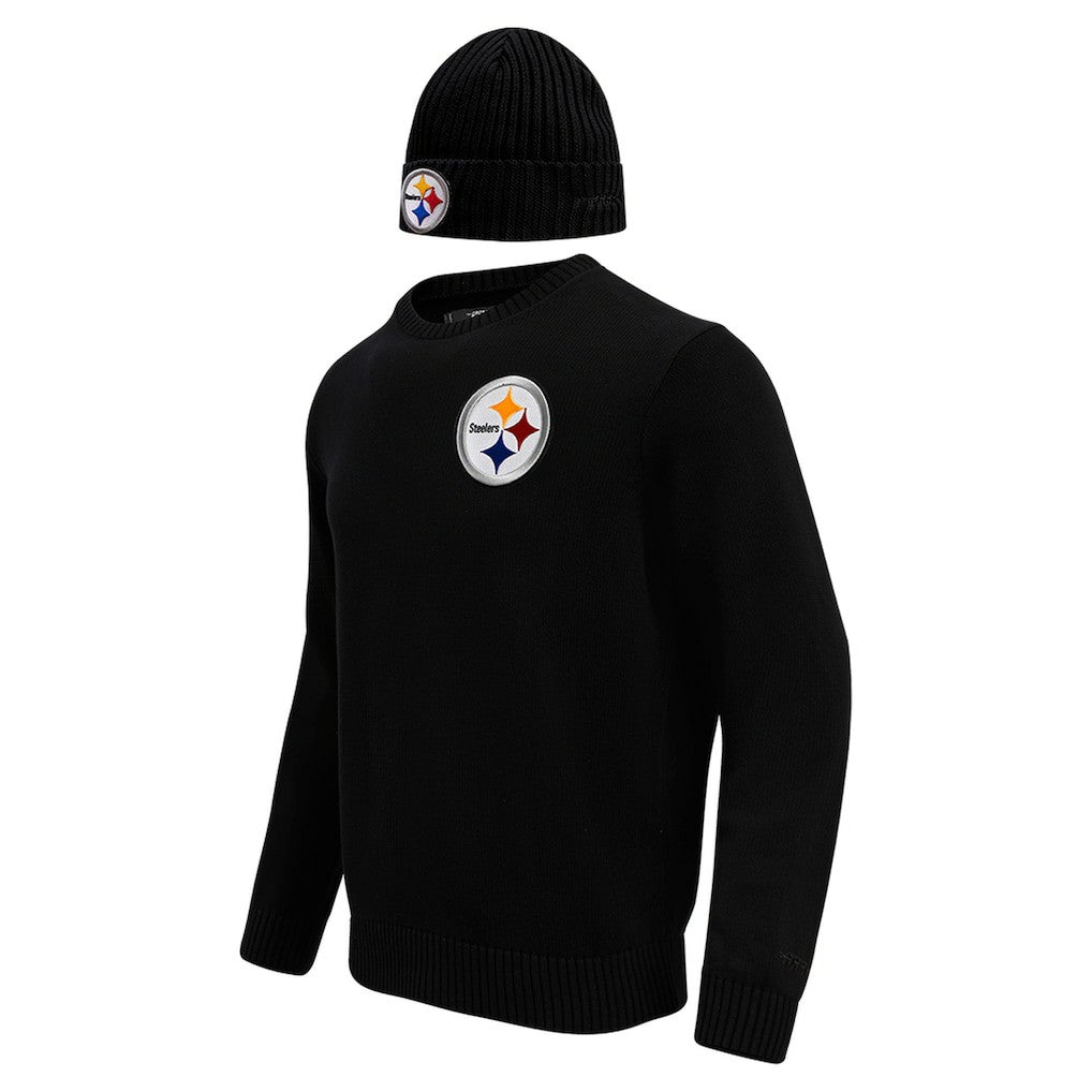 Pittsburgh Steelers Pro Standard Crewneck Pullover Sweater & Cuffed Knit Hat Box Gift Set | NFL Sale