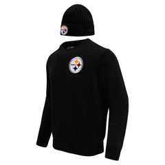 Pittsburgh Steelers Pro Standard Crewneck Pullover Sweater & Cuffed Knit Hat Box Gift Set | NFL Sale
