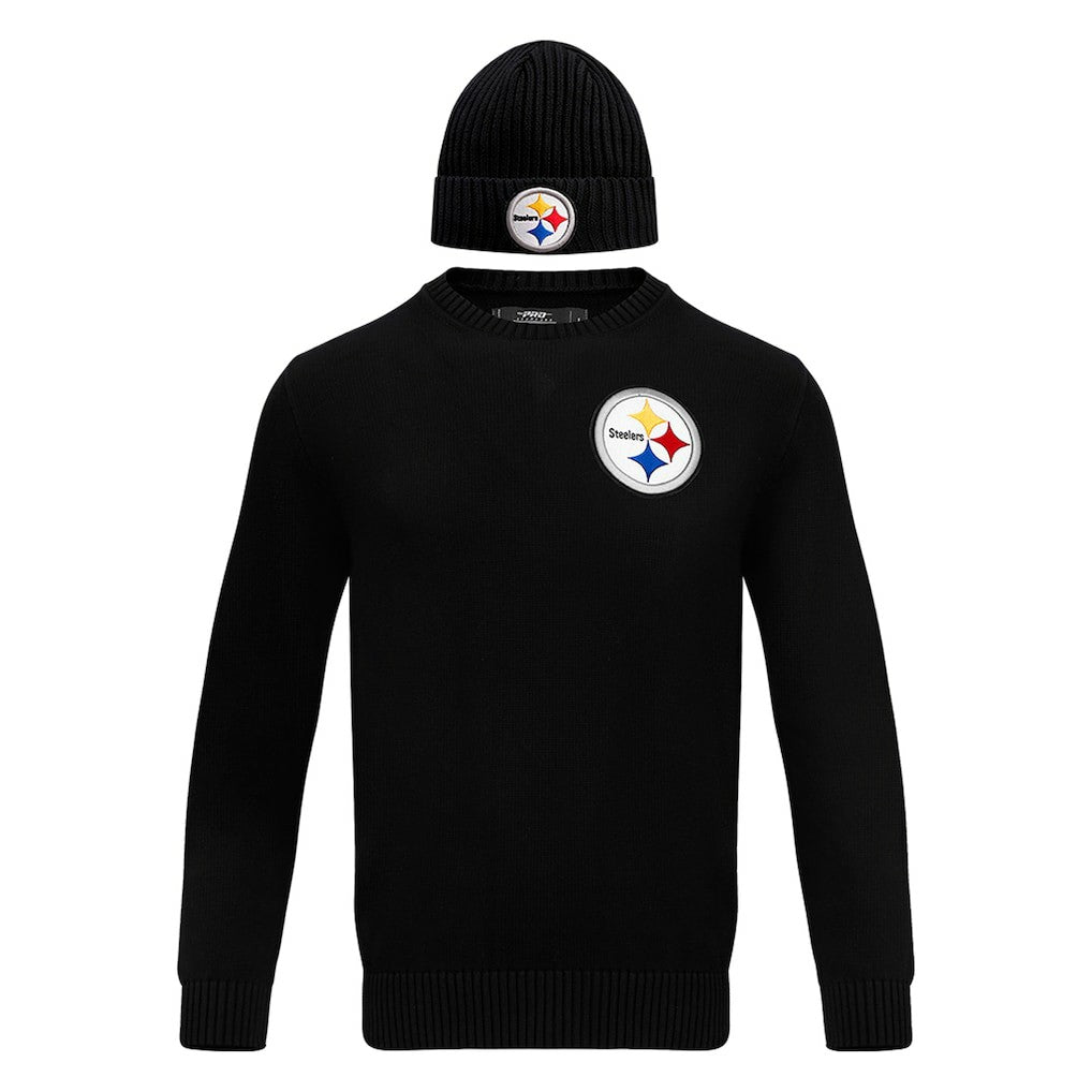 Pittsburgh Steelers Pro Standard Crewneck Pullover Sweater & Cuffed Knit Hat Box Gift Set | NFL Sale