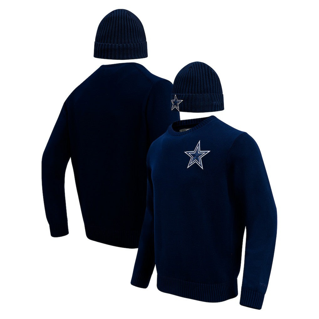 Dallas Cowboys Pro Standard Crewneck Pullover Sweater & Cuffed Knit Hat Box Gift Set | NFL Online