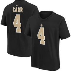 New Orleans Saints Derek Carr  Youth Player Name & Number T-Shirt | NFL Outlet