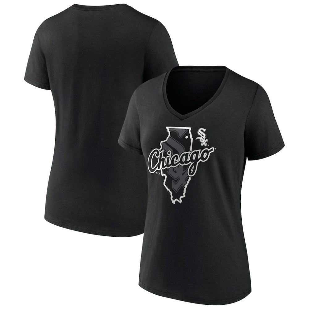 Chicago White Sox Women's Hometown Sox State V-Neck T-Shirt - MLB T-shirts