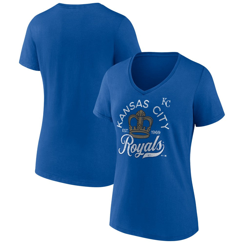 Kansas City Royals Women's Hometown Retro Crown V-Neck T-Shirt - MLB T-shirts