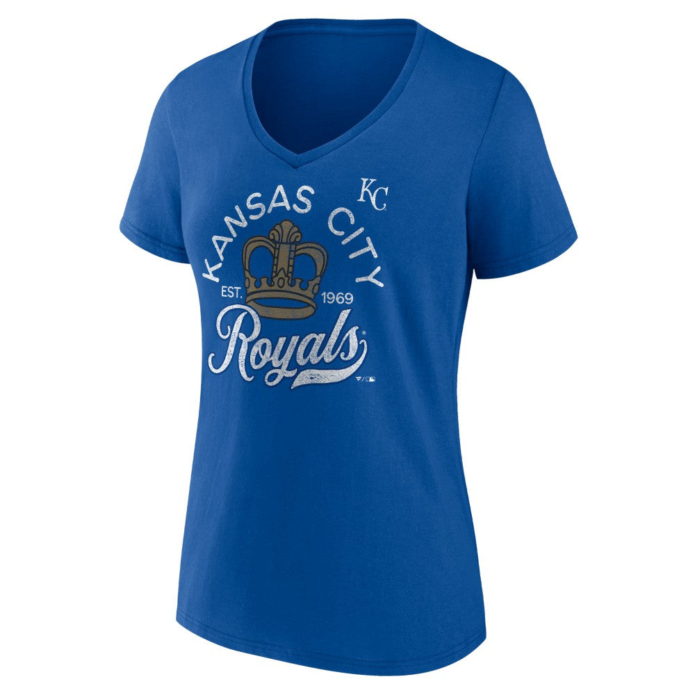 Kansas City Royals Women's Hometown Retro Crown V-Neck T-Shirt - MLB T-shirts