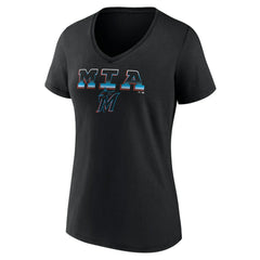 Miami Marlins Women's Hometown Baseball 305 V-Neck T-Shirt - MLB T-shirts