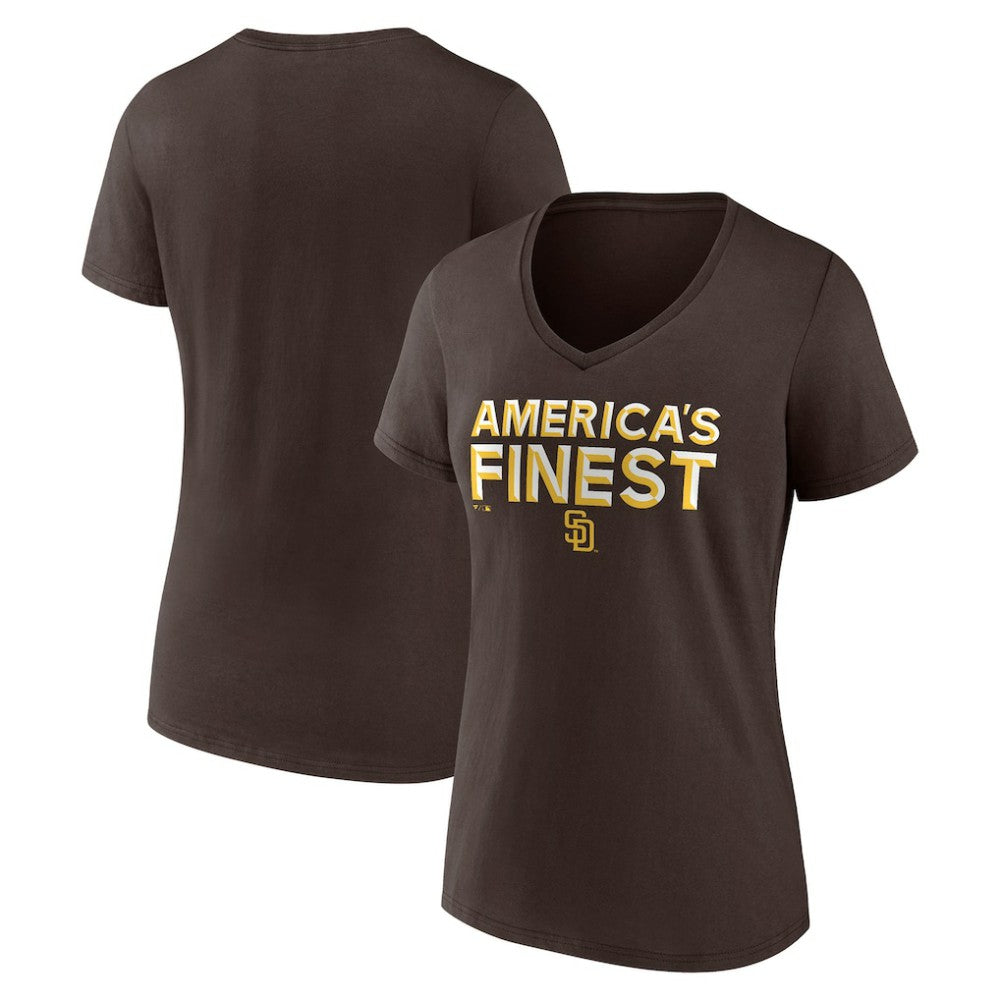 San Diego Padres Women's Hometown 619 Beisbol V-Neck T-Shirt - MLB T-shirts