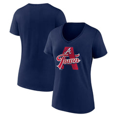 Atlanta Braves Women's Hometown A Town Map V-Neck T-Shirt - MLB T-shirts