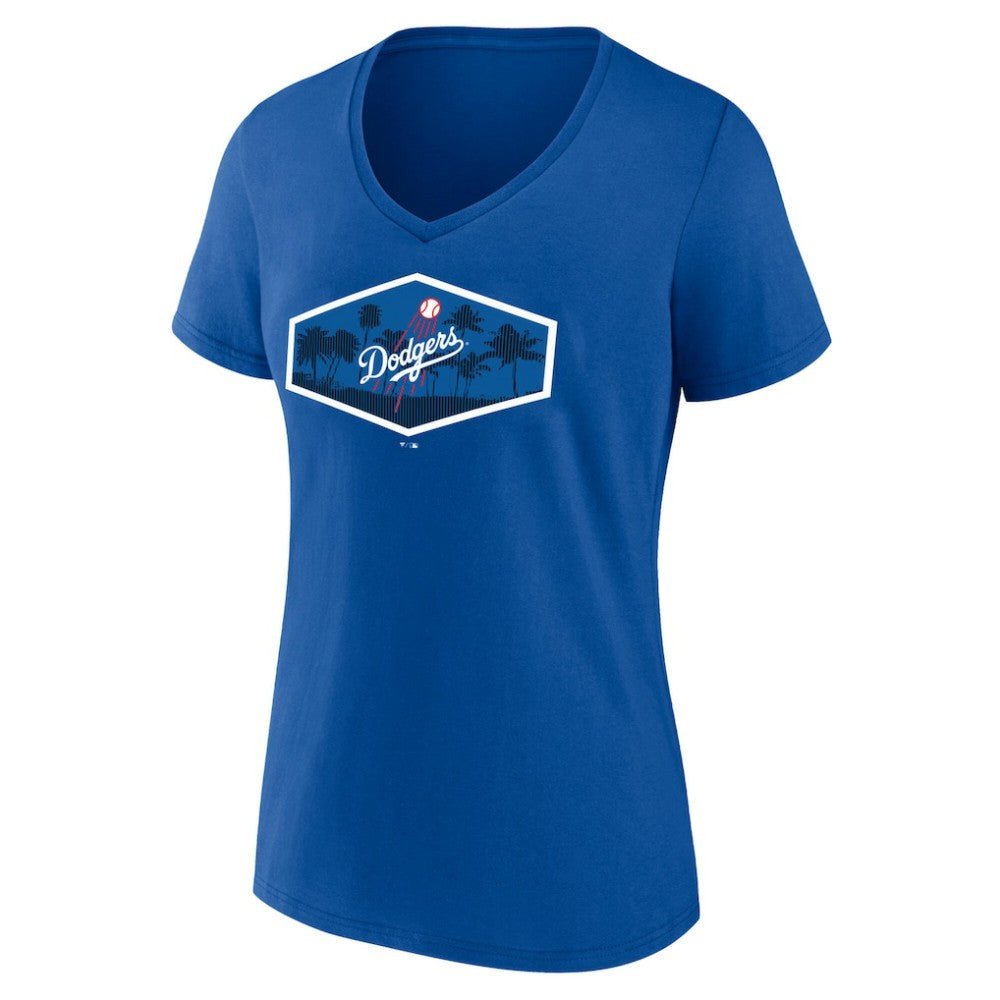 Los Angeles Dodgers Women's Hometown Scoreboard V-Neck T-Shirt - MLB T-shirts