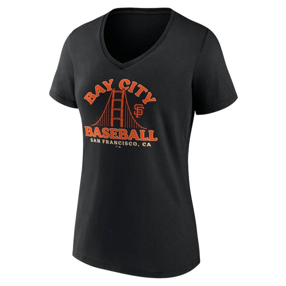 San Francisco Giants Women's Hometown Bay City Baseball V-Neck T-Shirt - MLB T-shirts