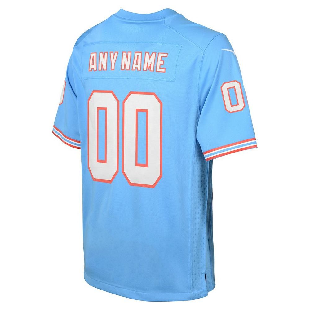 Tennessee Titans Youth Oilers Throwback Custom Game Jersey | NFL Sale