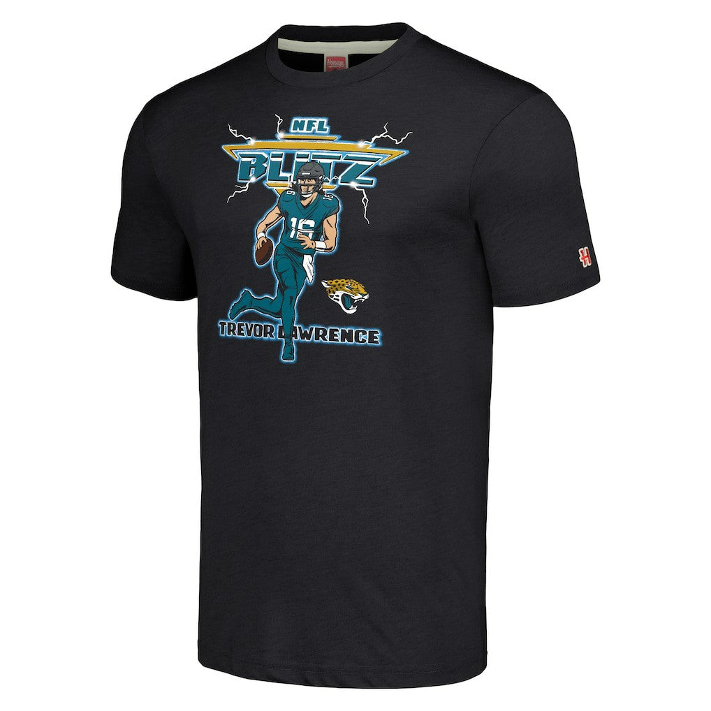 Jacksonville Jaguars Trevor Lawrence  Homage Unisex NFL Blitz Player Tri-Blend T-Shirt | NFL US