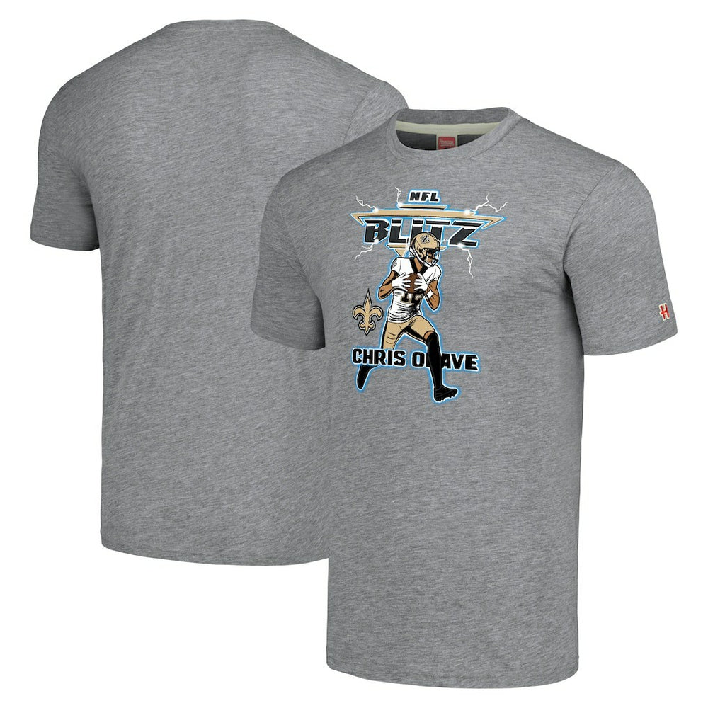 New Orleans Saints Chris Olave  Homage Unisex NFL Blitz Player Tri-Blend T-Shirt | NFL Outlet