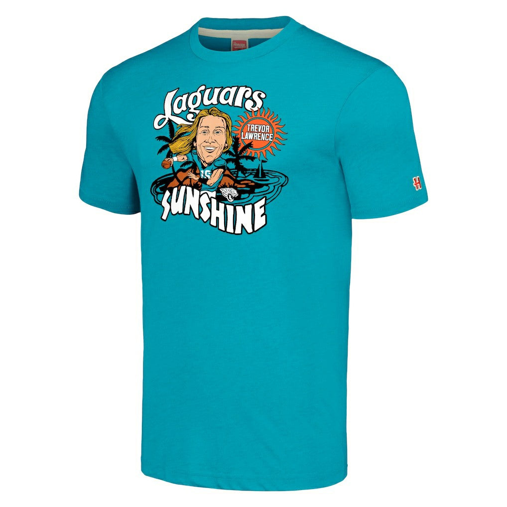 Jacksonville Jaguars Trevor Lawrence  Homage Unisex Caricature Player Tri-Blend T-Shirt | NFL Hot