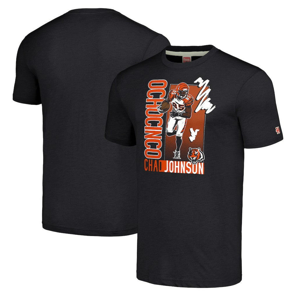 Cincinnati Bengals Chad Johnson  Homage Unisex Caricature Retired Player Tri-Blend T-Shirt | NFL Near me