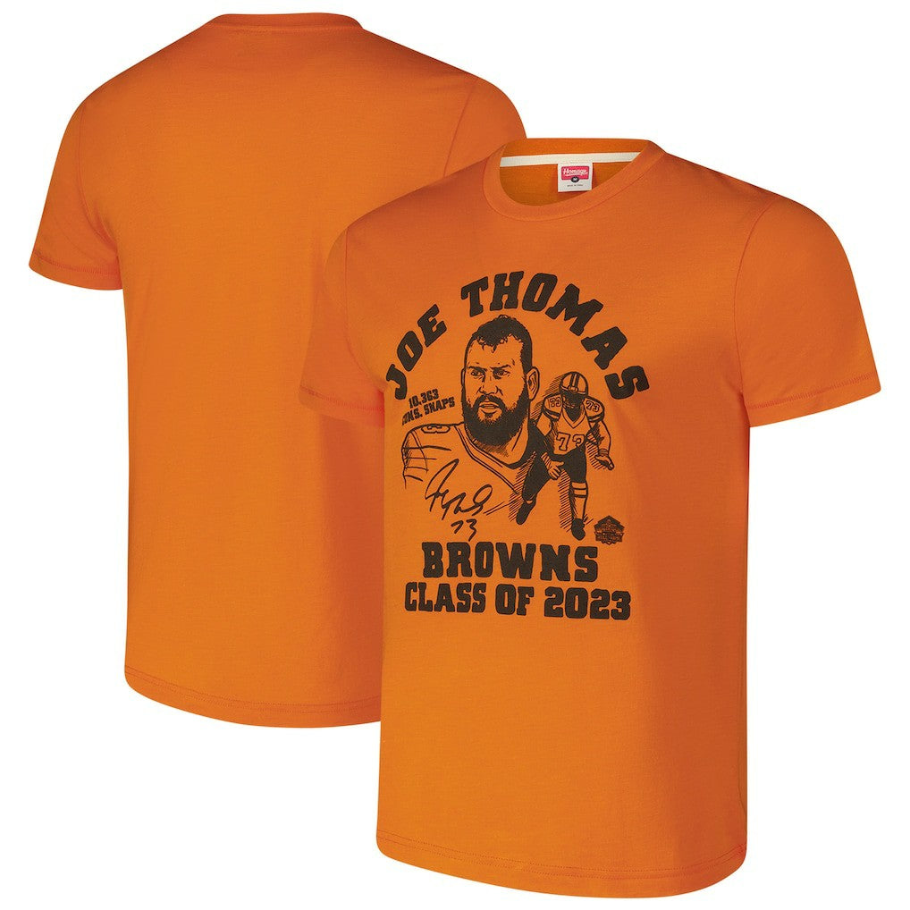 Cleveland Browns Joe Thomas  Homage Unisex Caricature Retired Player Tri-Blend T-Shirt | NFL Sale