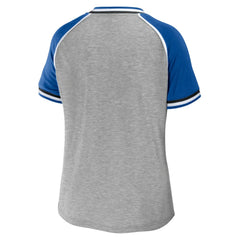 Indianapolis Colts WEAR by Erin Andrews Women's Cropped Raglan Throwback V-Neck T-Shirt | NFL Discount