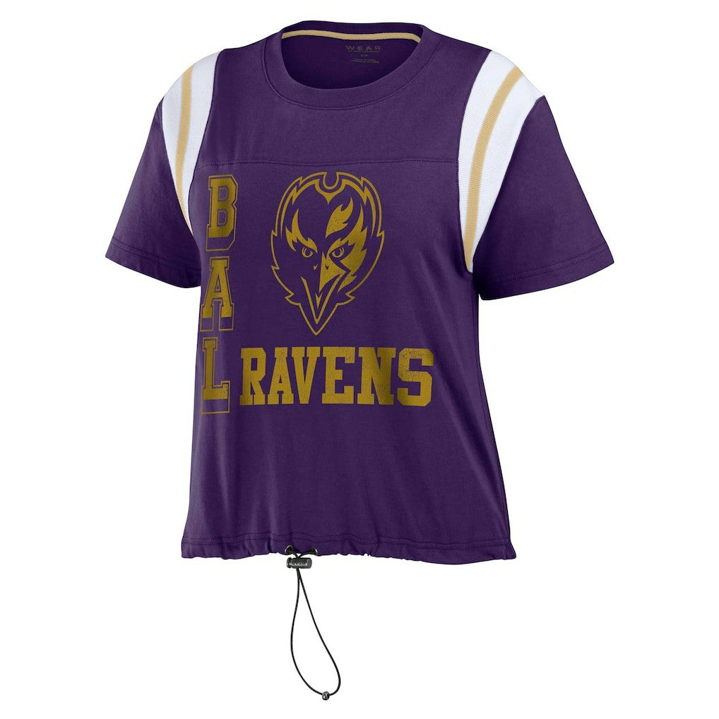 Baltimore Ravens WEAR by Erin Andrews Women's Cinched Colorblock T-Shirt | NFL Sale