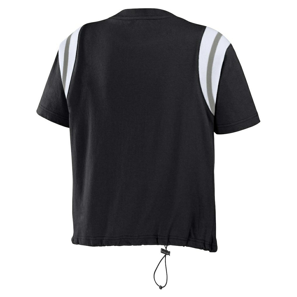 Las Vegas Raiders WEAR by Erin Andrews Women's Cinched Colorblock T-Shirt | NFL New