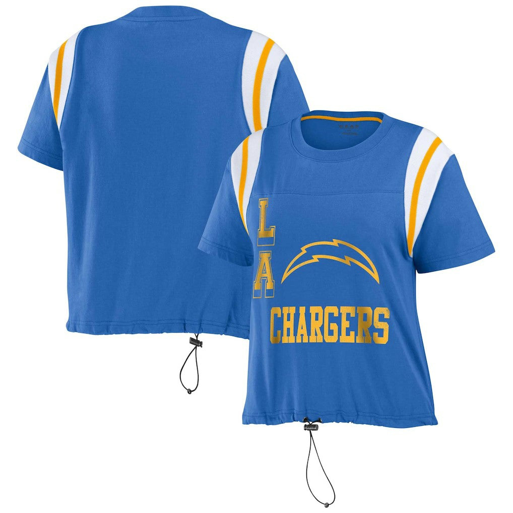 Los Angeles Chargers WEAR by Erin Andrews Women's Cinched Colorblock T-Shirt | NFL New